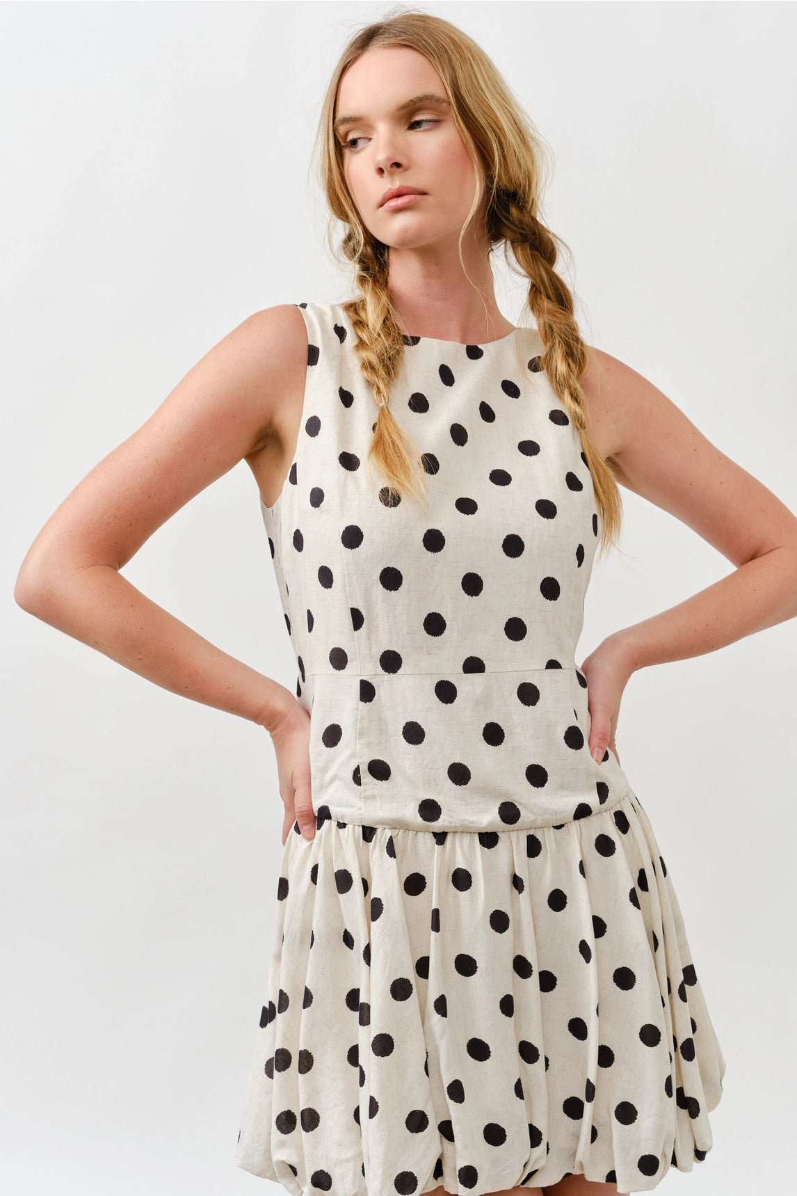 Polka Dot Bubble Mini Dress