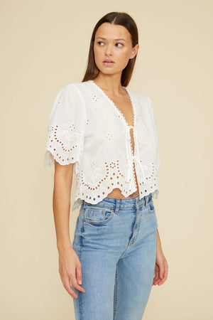Loray Eyelet Top - White