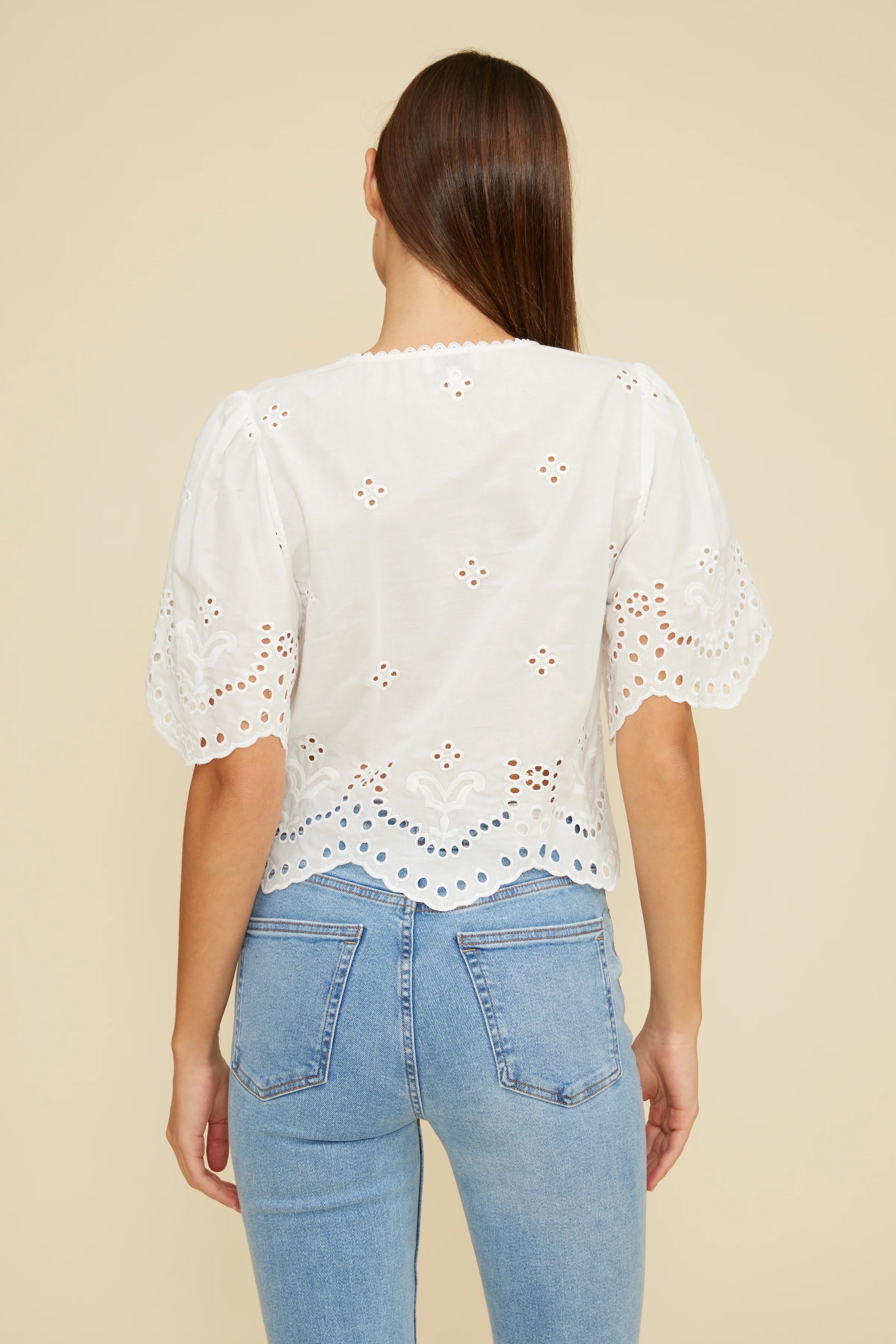 Loray Eyelet Top - White