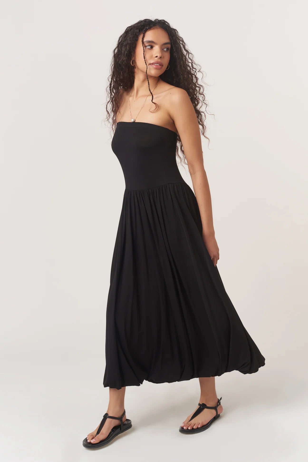 All Nighter Bubble Midi Dress - Black