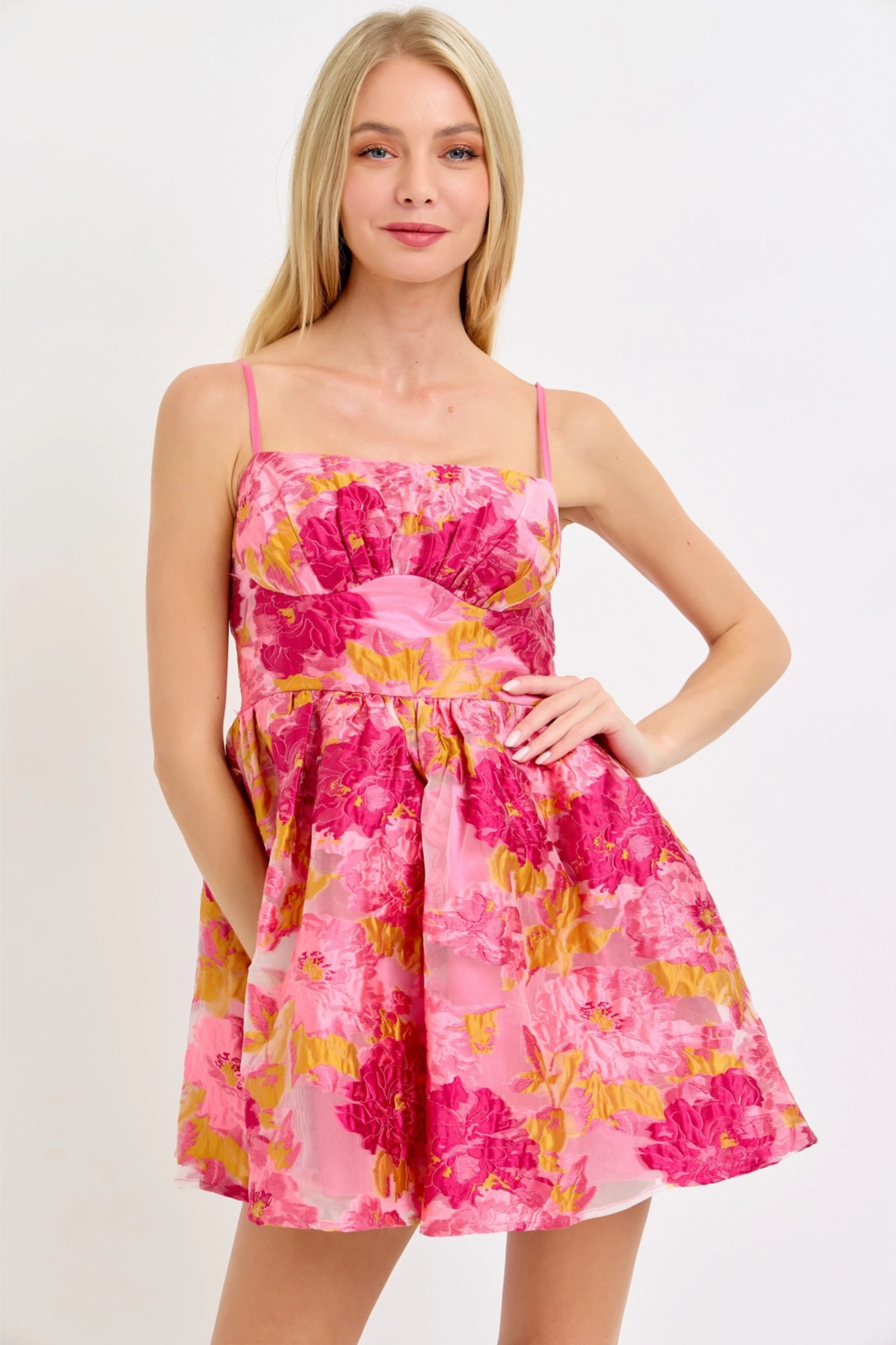 Maggie Shirred Mini Dress