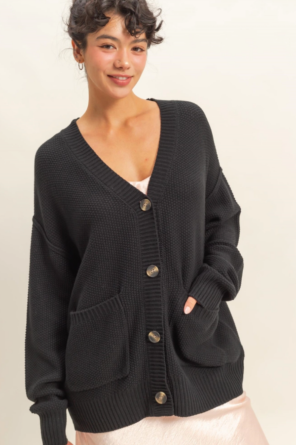 Oversized Button Down Cardigan