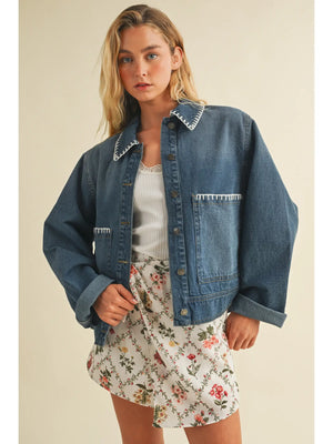 Blanket Stitch Denim Jacket