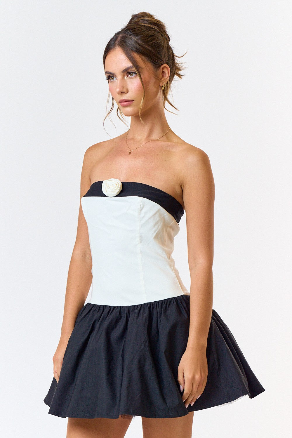 Rosette Tube Mini Dress