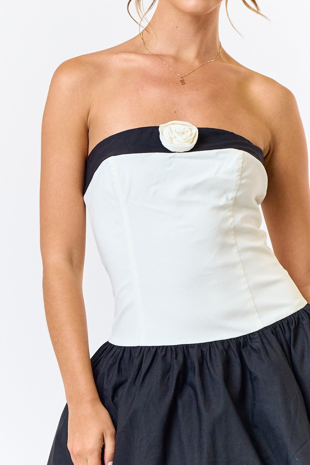 Rosette Tube Mini Dress