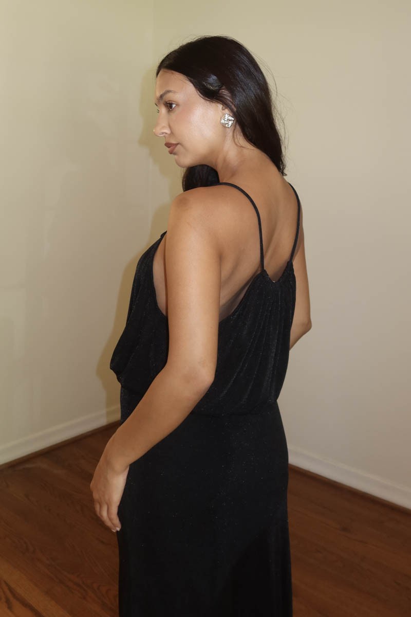Slinky Knit Maxi Dress - Black