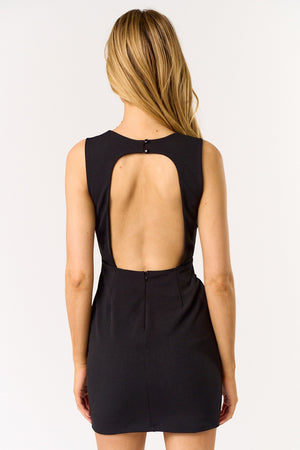 Open Back Mini Dress - Black