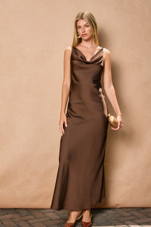 Twist and Shout Maxi Dress - Chocolate
