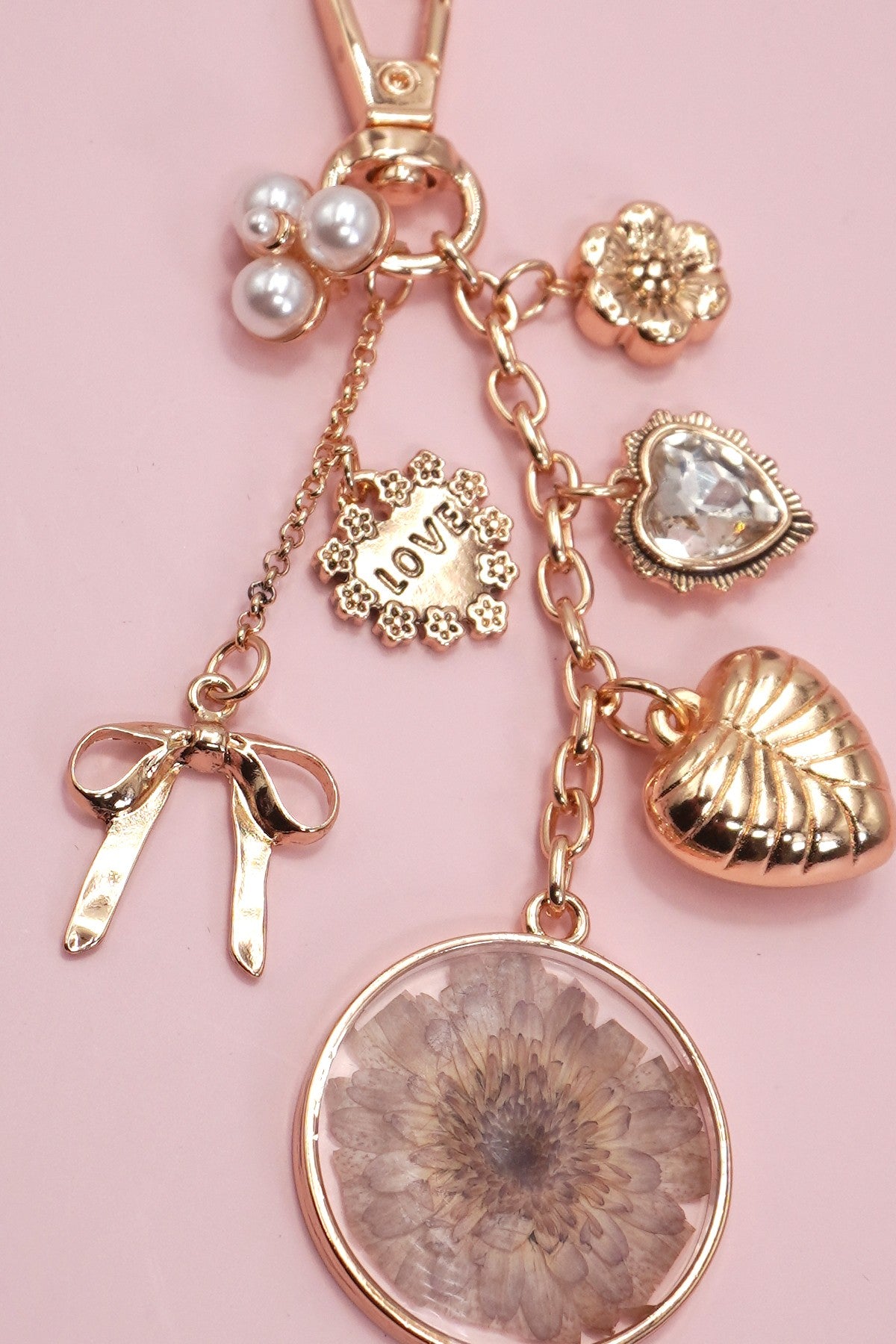 Pressed Flower Bag Charm