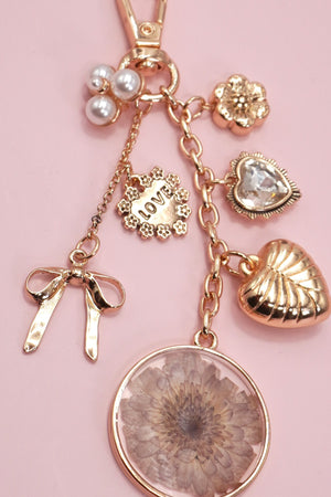 Pressed Flower Bag Charm