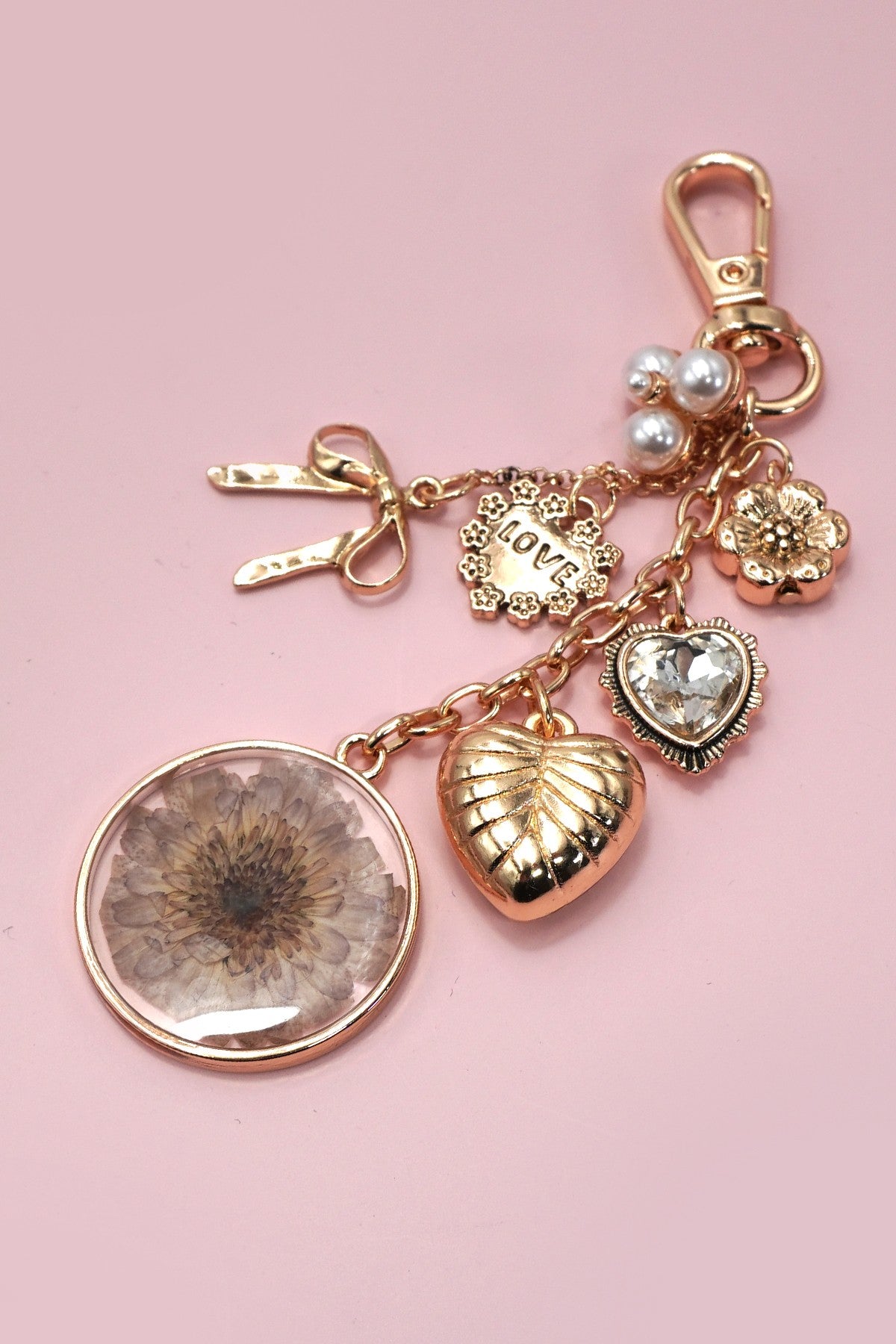 Pressed Flower Bag Charm