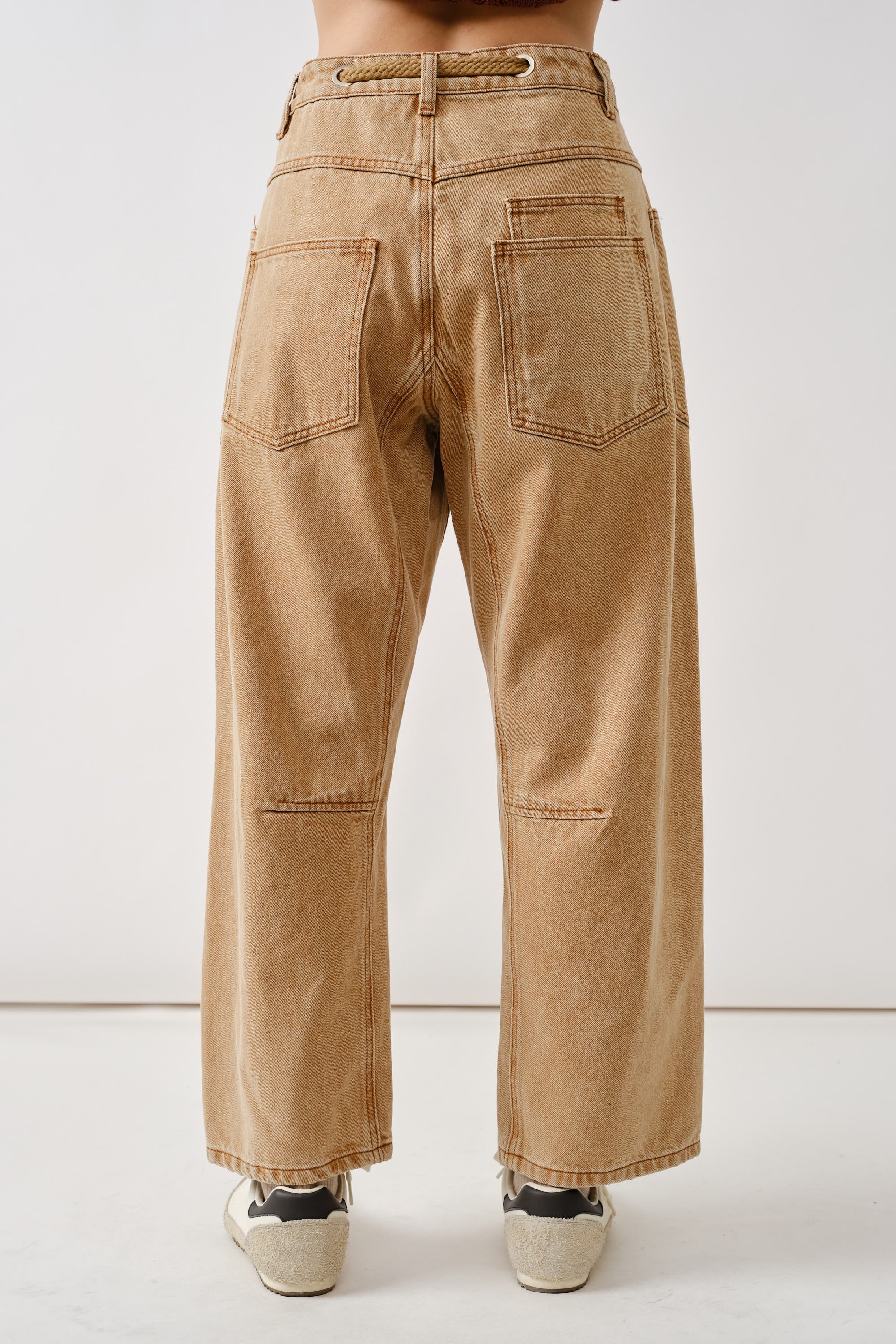 Barrel Denim Pants - Rust