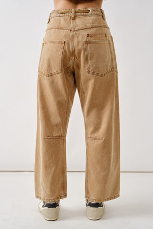 Barrel Denim Pants - Rust