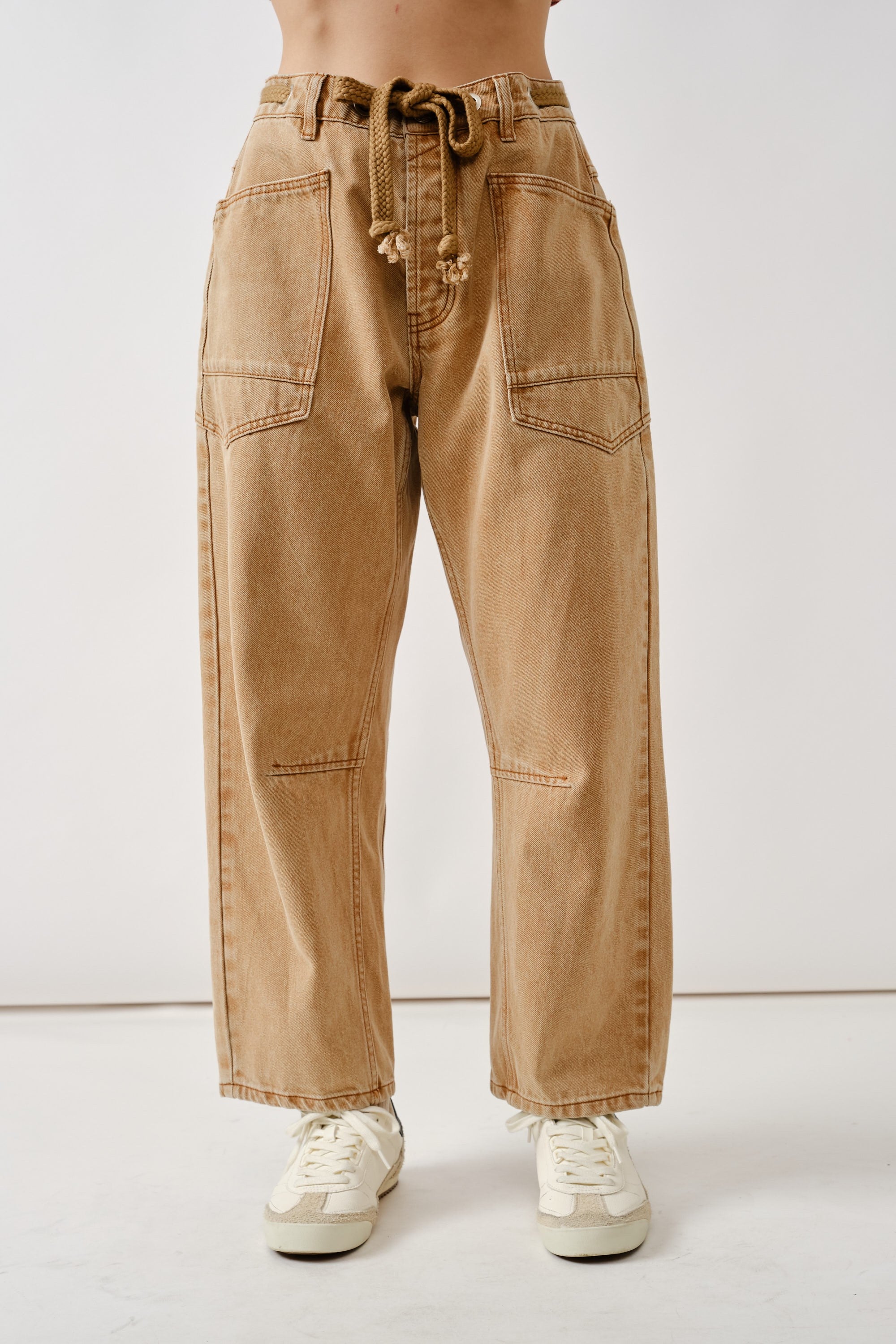 Barrel Denim Pants - Rust