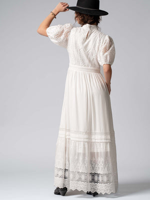 Summer Lace Maxi Dress - White