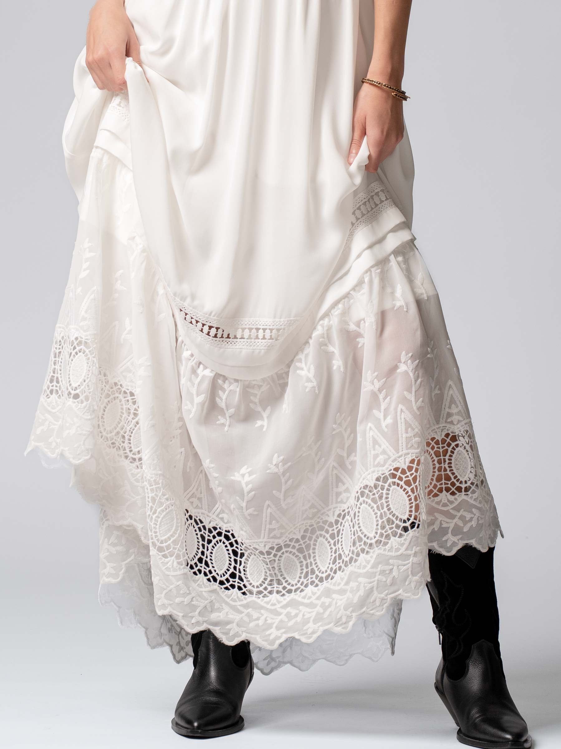 Summer Lace Maxi Dress - White