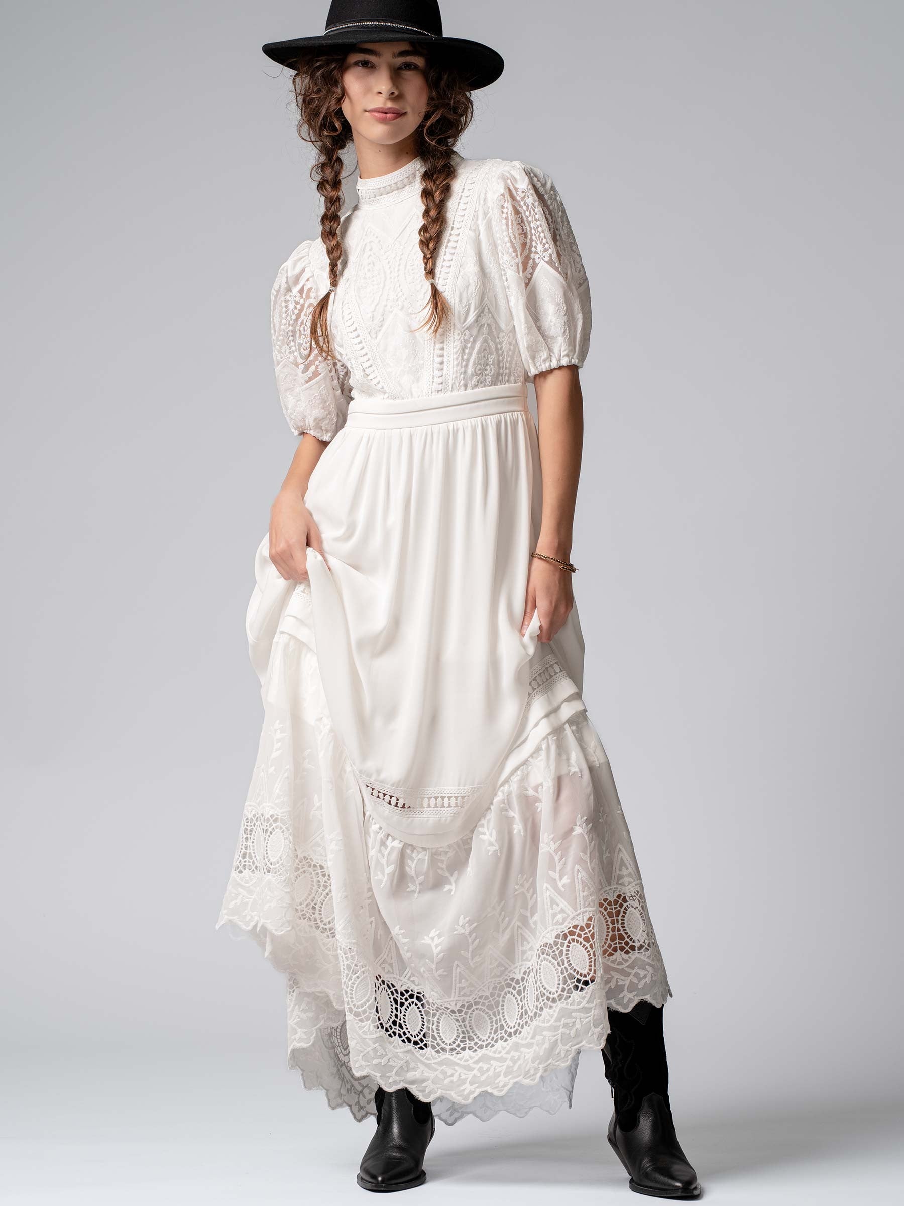 Summer Lace Maxi Dress - White
