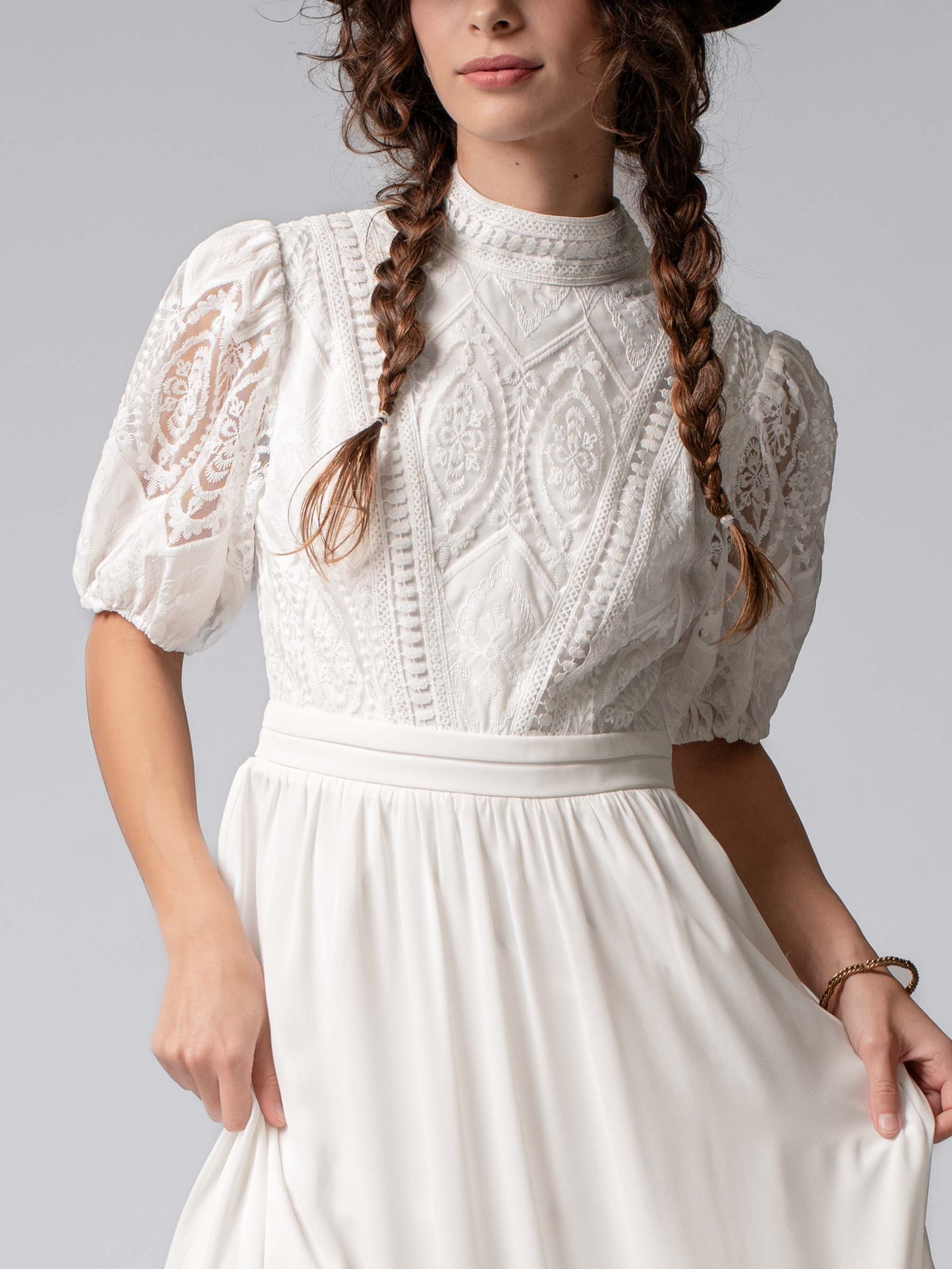 Summer Lace Maxi Dress - White