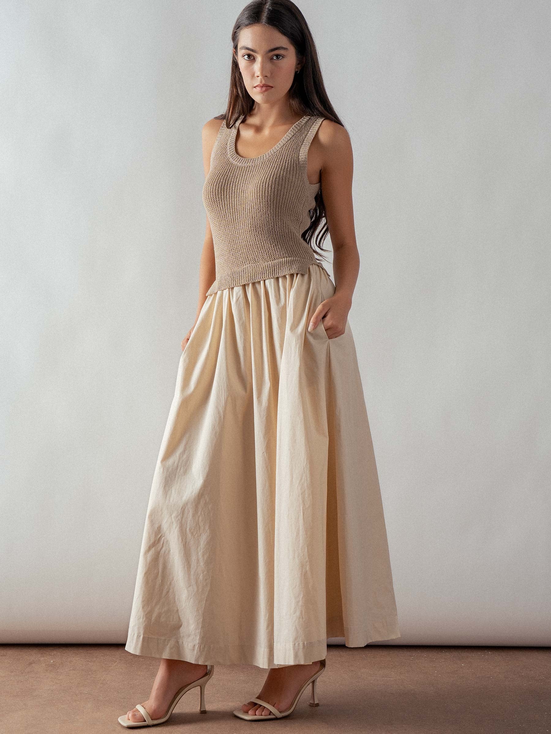 Knit Tank Maxi Dress - Taupe