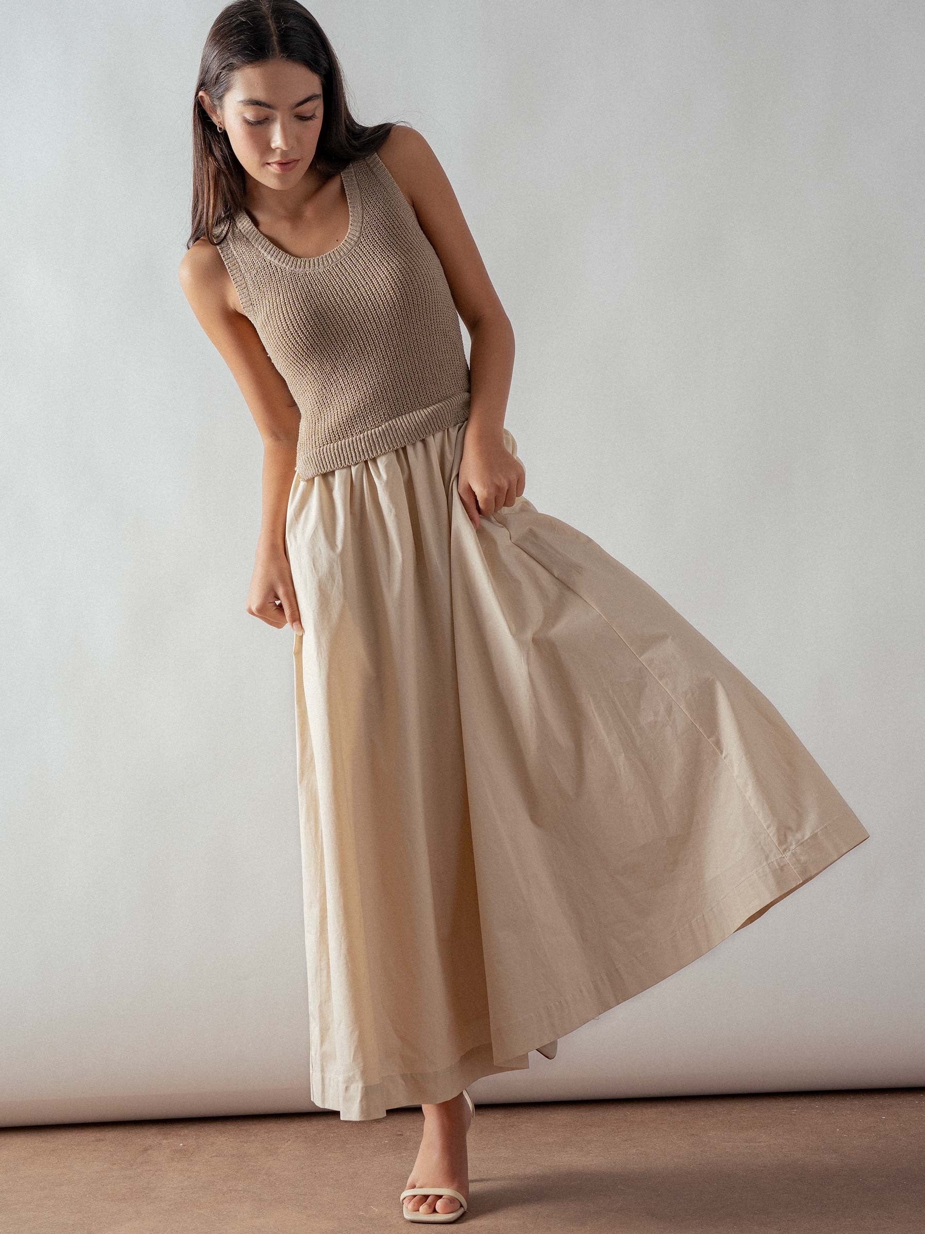 Knit Tank Maxi Dress - Taupe