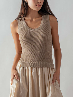 Knit Tank Maxi Dress - Taupe