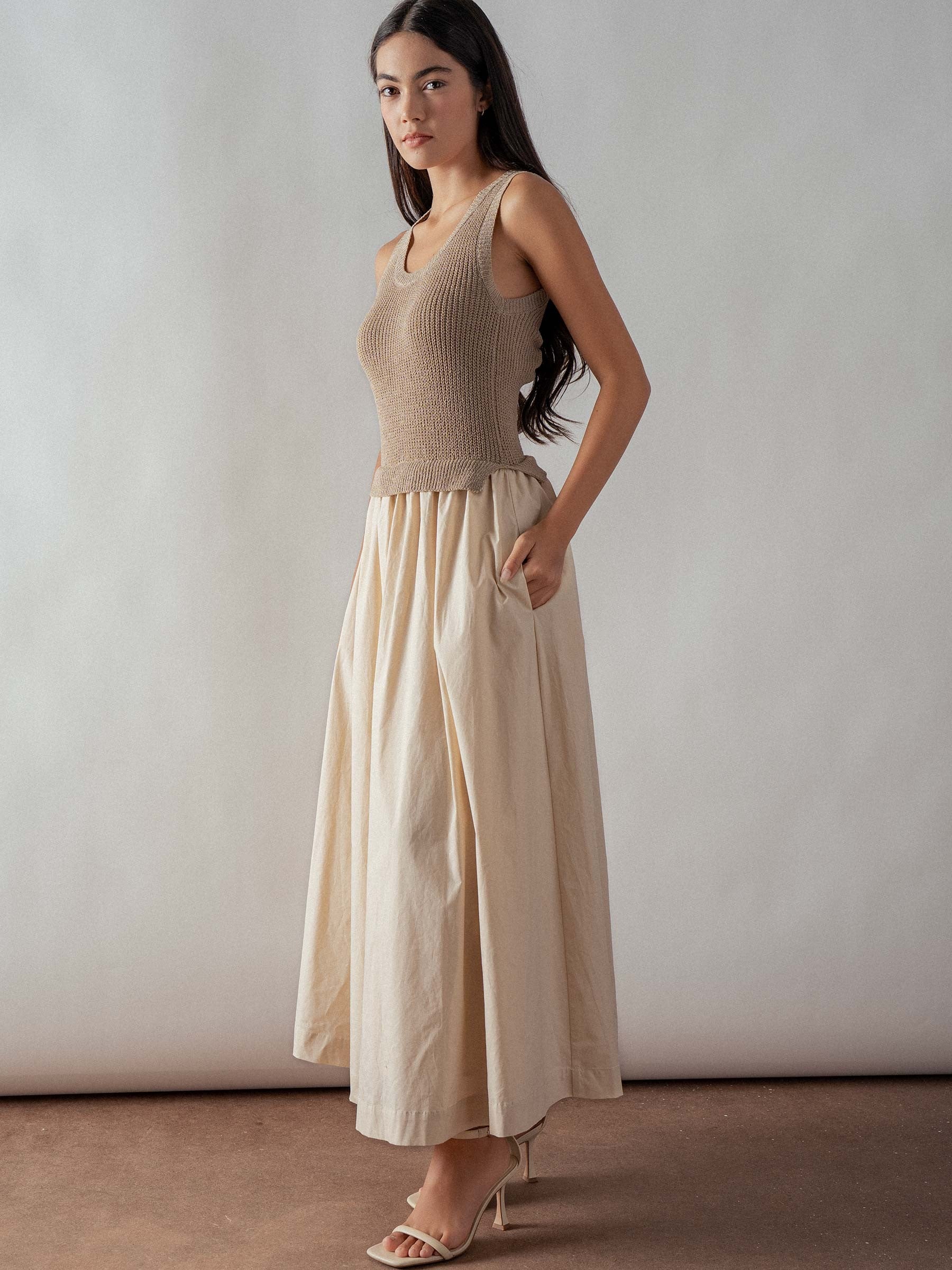 Knit Tank Maxi Dress - Taupe