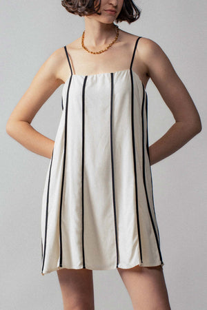 Gameday Striped Mini Dress - White