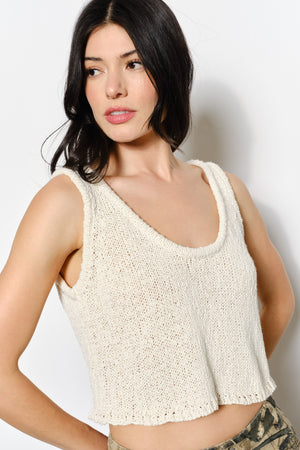 Dani Boucle Tank Top - Ivory