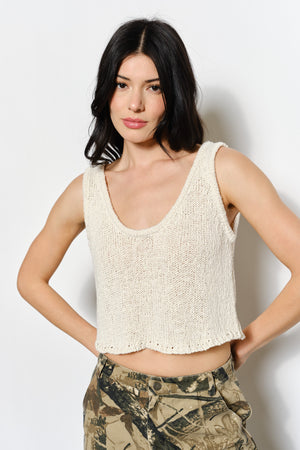 Dani Boucle Tank Top - Ivory