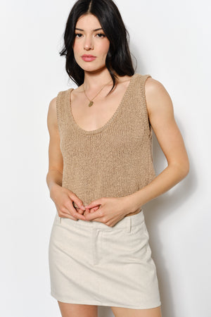 Dani Boucle Tank Top - Tan