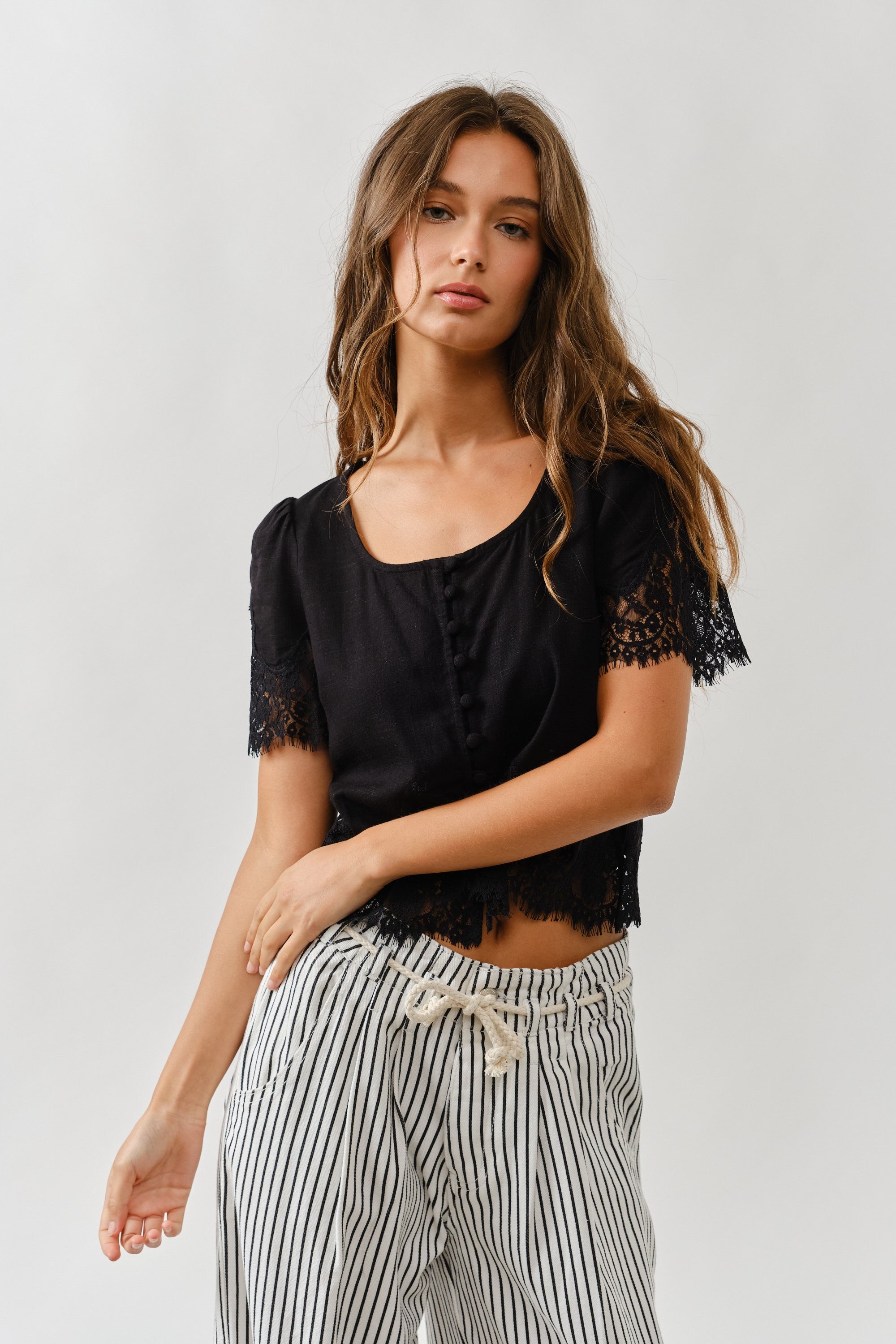 Romantic Lace Blouse - Black