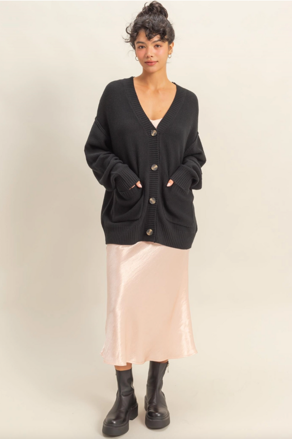 Oversized Button Down Cardigan
