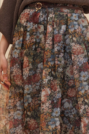 Floral Organza Maxi Skirt