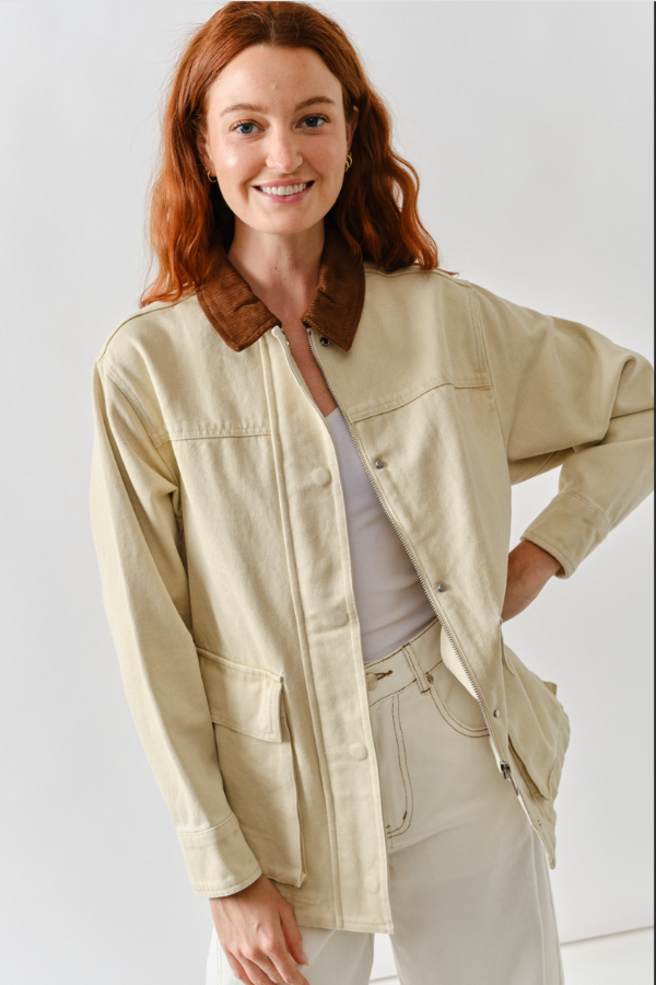 Vintage Washed Barn Jacket - Taupe