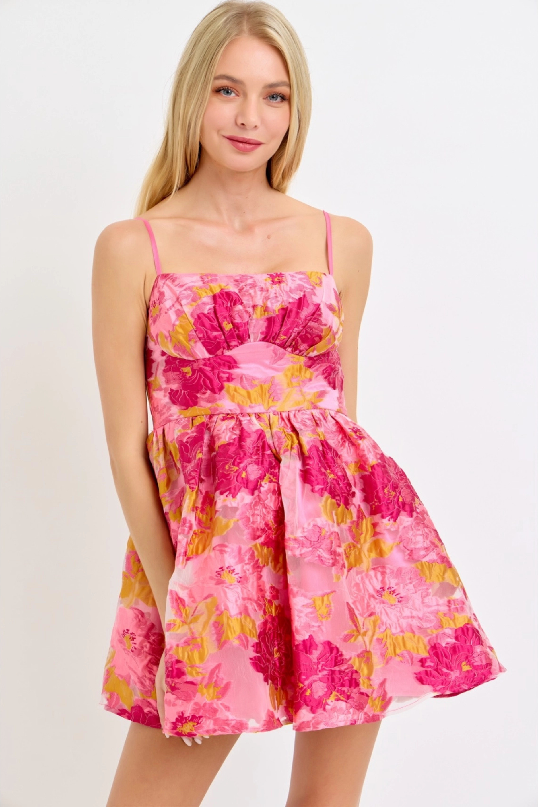 Maggie Shirred Mini Dress