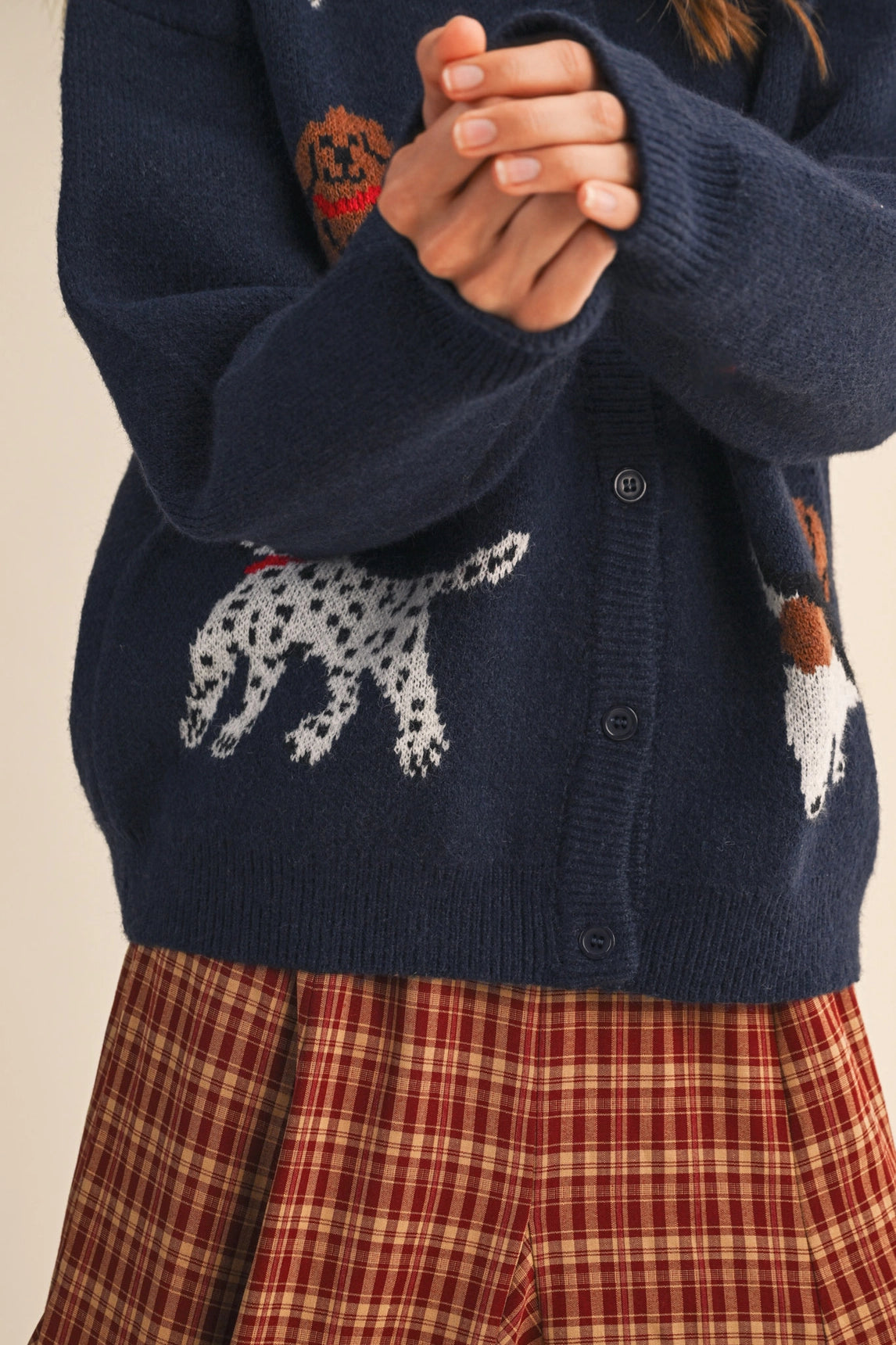 Dog Cardigan - Navy