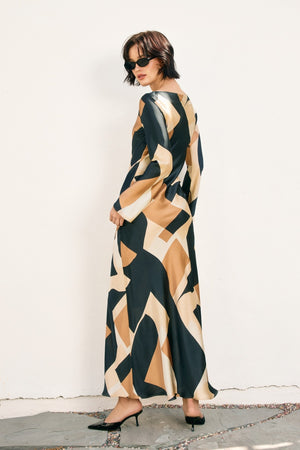 First Class Boat Neck Maxi Dress
