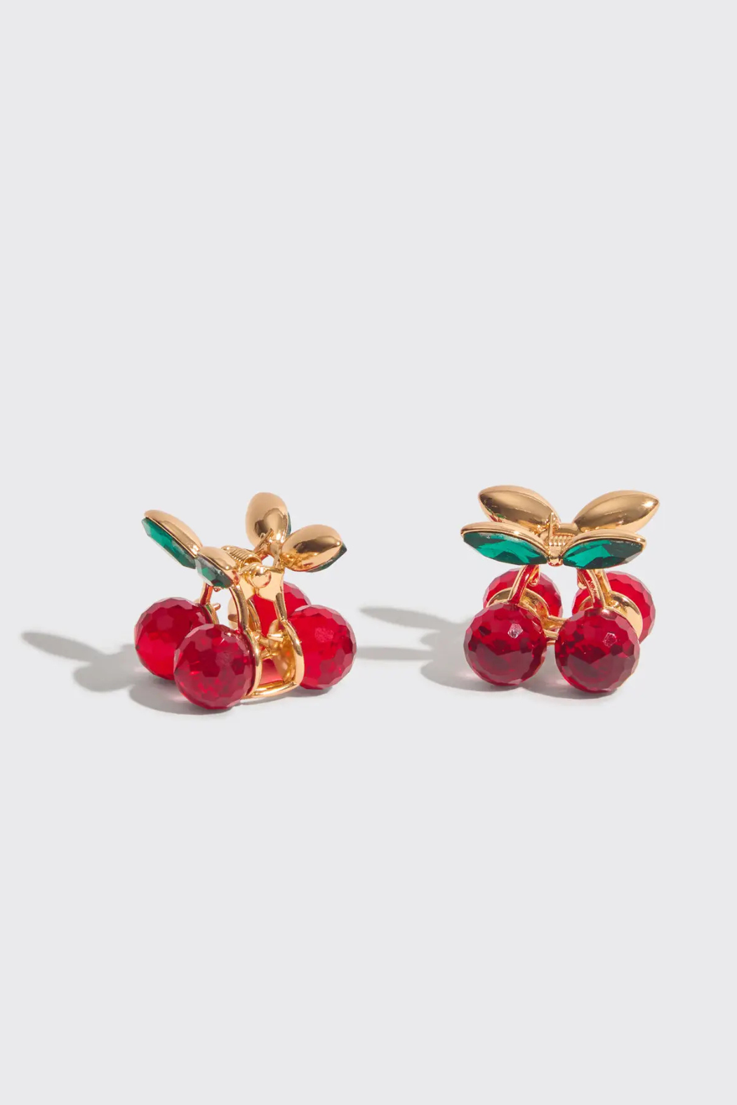 KITSCH Mini Rhinestone Cherry Clips Set