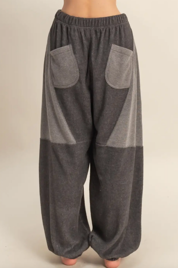 Cozy Contrast Sweatpants - Charcoal