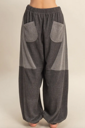 Cozy Contrast Sweatpants - Charcoal