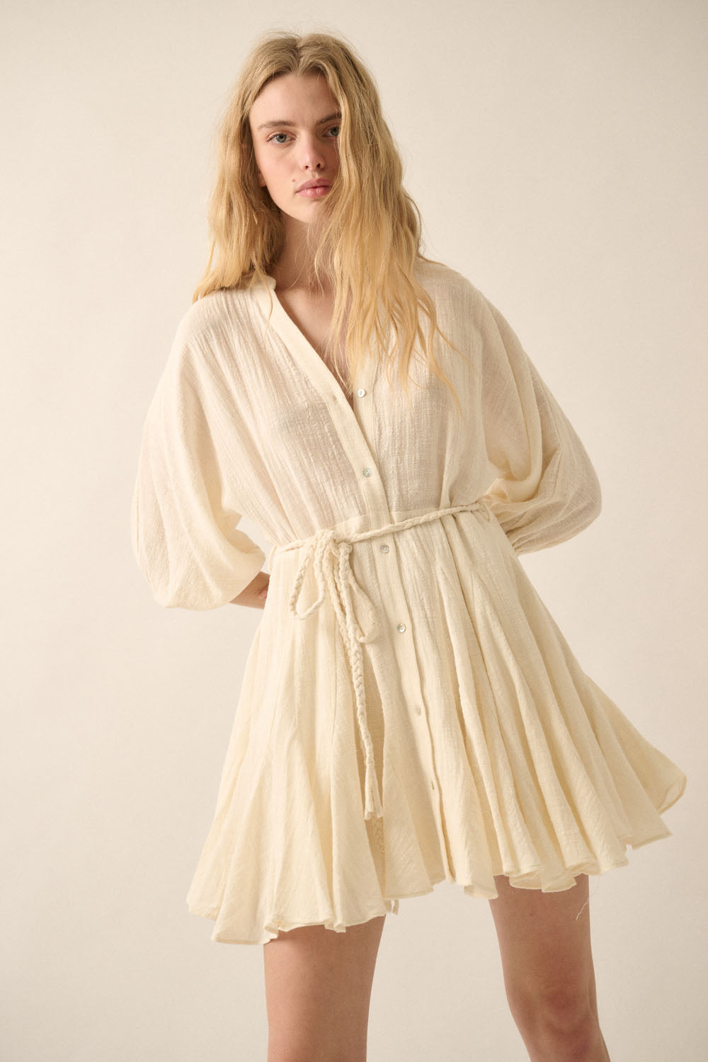 Isabella Pleated Mini Dress