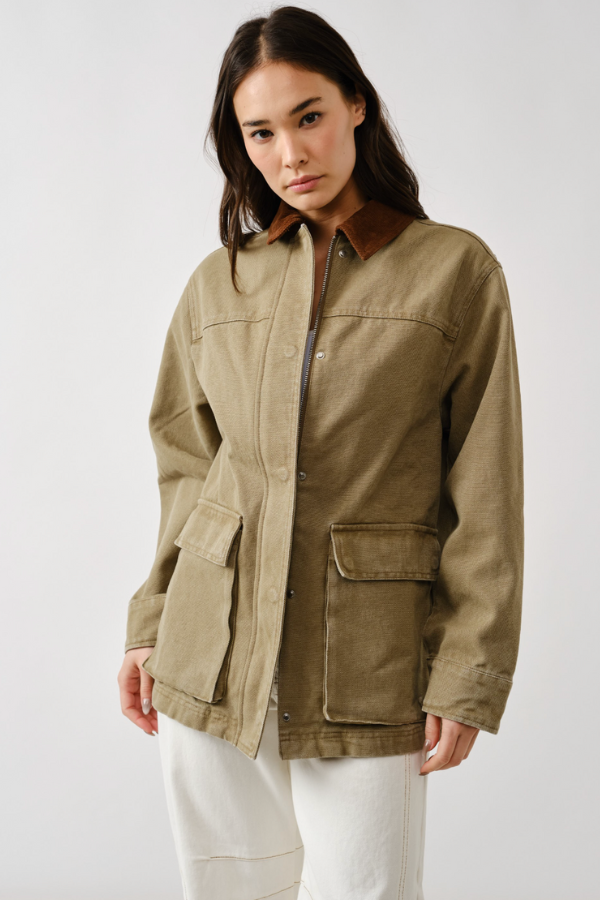 Vintage Washed Barn Jacket - Olive