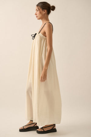 Tonal Striped Maxi Dress - Oatmeal