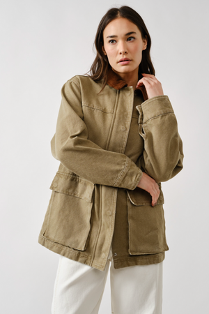 Vintage Washed Barn Jacket - Olive