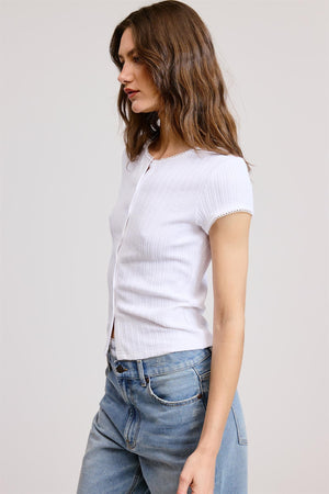 Stay With Me Ribbed Top - Ivory