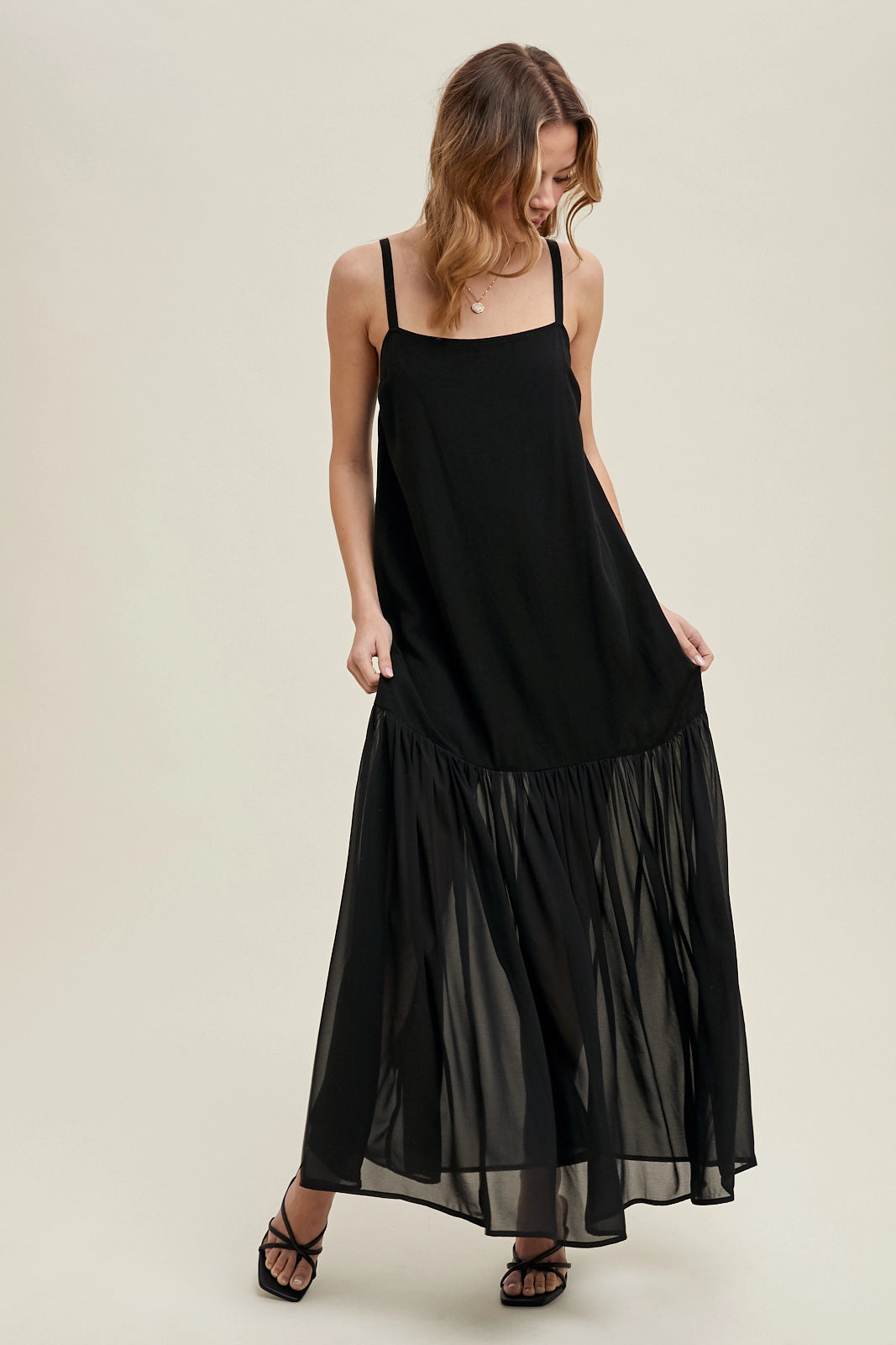 Mixed Media Cami Maxi Dress