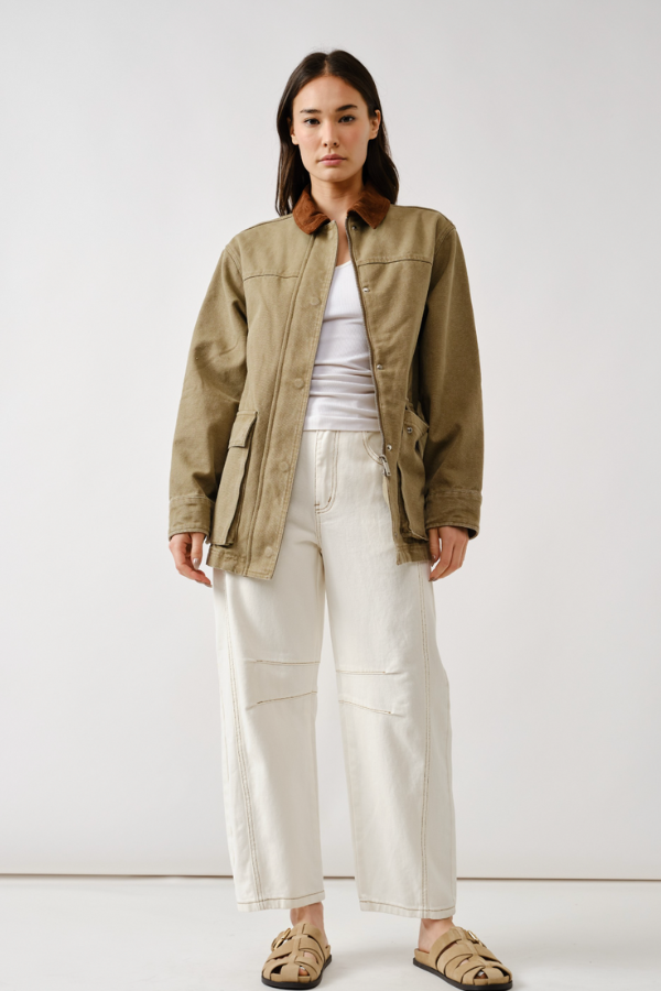 Vintage Washed Barn Jacket - Olive
