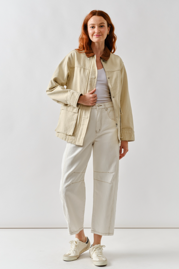 Vintage Washed Barn Jacket - Taupe