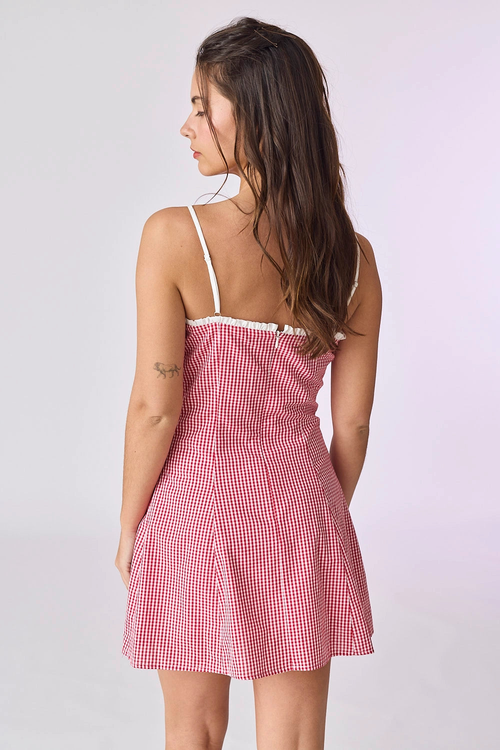 Chloe Gingham Mini Dress - Red