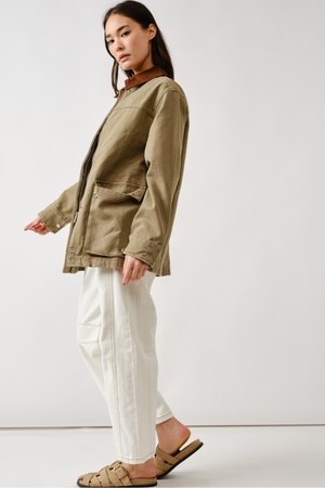 Vintage Washed Barn Jacket - Olive